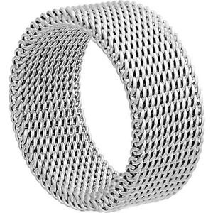 Takı Dükkanı Unisex 8mm Esnek Örgü Hasır Çelik Yüzük SB1SB2