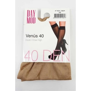 & Daymod Venüs 40 Parlak Orta Kalın Ten Rengi 3 Çift Diz Altı Çorap