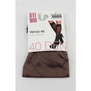 & Daymod Venüs 40 Parlak Orta Kalın Vizon Rengi 3 Çift Diz Altı Çorap
