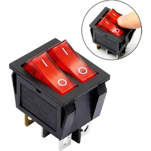 Işıklı Ikili Elektrikli Soba Anahtar  15AMPER Kcd8 T125