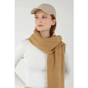 Düz Örgü Atkı Camel