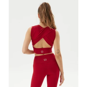 Ayma Active Kırmızı EcoVero Sırt Dekolteli Drape Detaylı Crop Sırt Pencereli Büstiyer