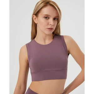 Ayma Active Lila EcoVero Sırt Dekolteli Drape Detaylı Crop Sırt Pencereli Büstiyer