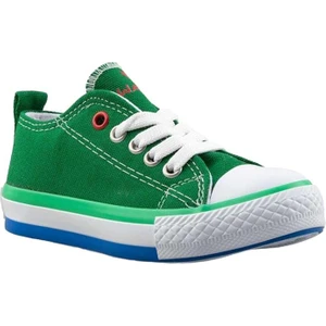 Unisex Erkek Kız Çocuk Keten Kısa Convers Modeli Bağcıklı Spor Ayakkabı Yeşil
