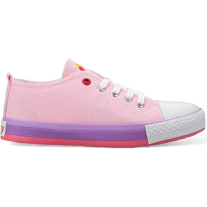 Unisex Erkek Kız Çocuk Keten Kısa Convers Modeli Bağcıklı Spor Ayakkabı Pembe