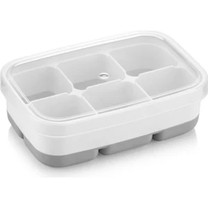 Ebru Home Tiny Yapışmaz Buzluk -Et Suyu Meyve Suyu Dondurma Kabı Silikon Tabanlı 6 Gözlü Mini Buzluk