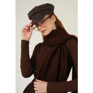 Düz Örgü Atkı Kahve