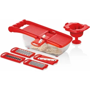 Beckermann Çok Amaçlı Şarjörlü Rende - 5 Parça Sürgülü Rende Kırmızı