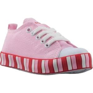 Unisex Çocuk Keten Kısa Convers Modeli Bağcıklı Spor Ayakkabı Pembe