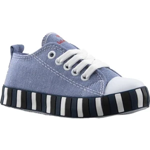 Unisex Çocuk Keten Kısa Convers Modeli Bağcıklı Spor Ayakkabı Mavi