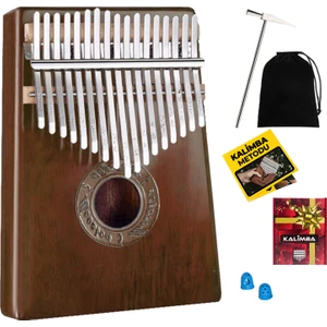 KLX-553 Kalimba 1. Sınıf Maun Ağacı Mineral Çelik Paslanmaz 17 Tuş Tam Set