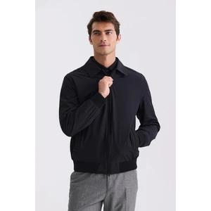 Siyah Comfort Fit Berberi Yaka Mevsimlik Mont