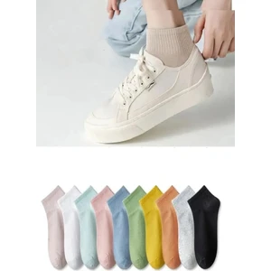Kadın Extra Soft Renkli Yarım Konç Kolej Çorap Seti 8 Çift