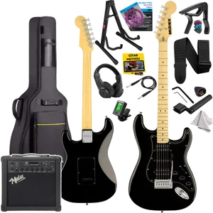 RPH-40BK-35AMP Full Black 35W BT Amfili Elektro Gitar Seti HSH Manyetik Maple Klavye