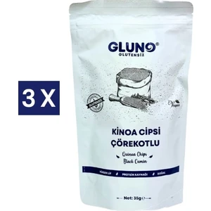 Gluno Glutensiz  Çörek Otlu Kinoa Cipsi 35 gr x 3 Adet