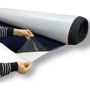 Plush Studio Yapışkanlı Süet Kadife Kumaş  Lacivert 150CM x 100 cm Iz Yapmaz Kadife Kumaş, Ev Tekstili