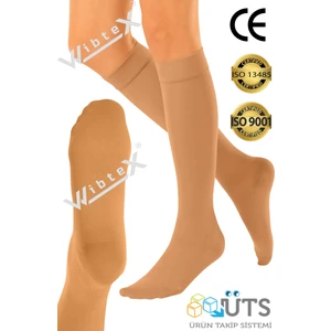 Diz Altı Varis Çorabı Burnu Kapalı (Ten Rengi) Orta Basınç Ccl2(Çift Bacak)