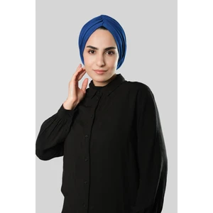 Hürrem Bone Saks Mavisi Drapeli Salaş Tesettür Bone Sandy Büzgülü 2315_24