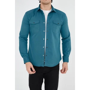 Enzim Jeans Erkek Yıkamalı Kot Gömlek