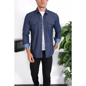 Enzim Jeans Erkek Yıkamalı Kot Gömlek