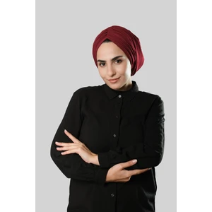 Hürrem Bone Bordo Drapeli Salaş Tesettür Bone Sandy Büzgülü 2315_16