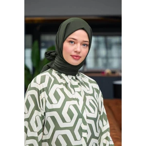 Düz Desen Vual Şal Haki Vual Ipek Şal -  9800-01