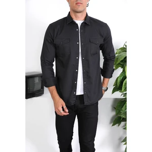 Enzim Jeans Erkek Yıkamalı Kot Gömlek