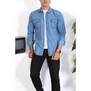 Enzim Jeans Erkek Yıkamalı Kot Gömlek