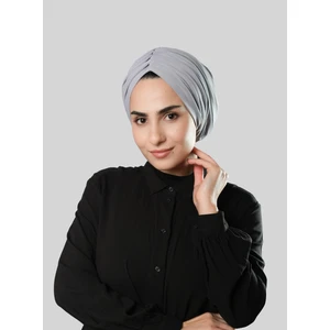Hürrem Bone Gri Drapeli Salaş Tesettür Bone Sandy Büzgülü 2315_15