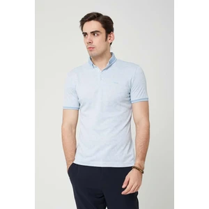 Erkek Yakalı Buz Mavi Tshirt