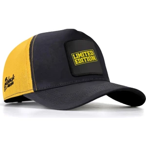V1 Trucker Limited Edition - 1 Kod Logolu Unisex Koyu Antrasit-Sarı Şapka (Cap)