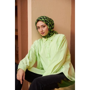 Aura Kazayağı Soft Eşarp Siyah Yeşil 1155-11