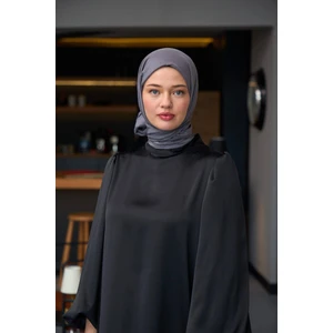 Düz Desen Vual Şal Gümüş Gri Vual Ipek Şal -  9800-39