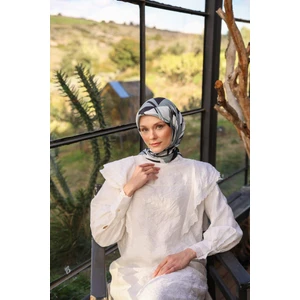 Canvas Desen Soft Eşarp Siyah 1164-14