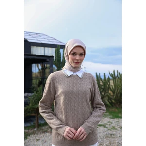 Celina Jakar Eşarp Gri Pembe 9902-13