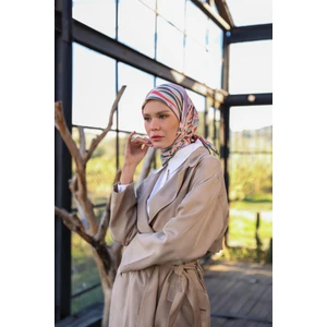 Poncy Desen Soft Eşarp Şeker Pembe Yeşil 1169-05