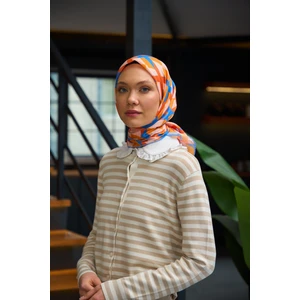 Harmony Collection Soft Eşarp Turuncu Çelik Mavi 1181-04