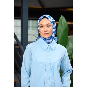 Harmony Collection Soft Eşarp Kot Mavi Beyaz 1181-10