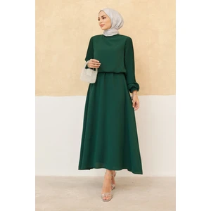 Kolları Piliseli Etek Tunik Takım - Zümrüt