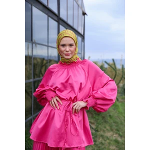 Evoline Desen Soft Eşarp Mandalina Pembe 1168-03
