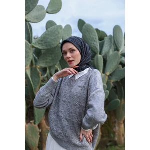 Evoline Desen Soft Eşarp Lacivert Yeşil 1168-08