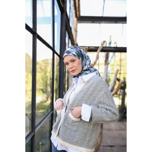 Triano Desen Soft Eşarp Füme Siyah 1171-01