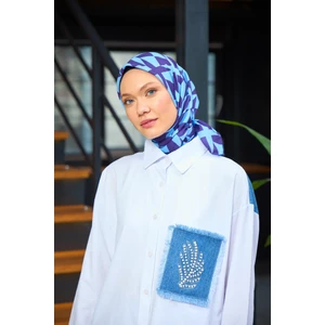Harmony Collection Soft Eşarp Mor Turkuaz 1181-11