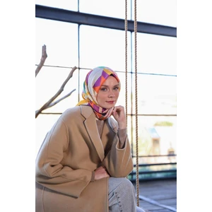 Boheme Collection Soft Eşarp Mor Turuncu 1174-05