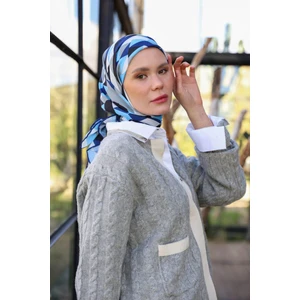 Triano Desen Soft Eşarp Lacivert Siyah 1171-02