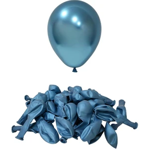 Patladı Gitti 12 Inç Krom Mavi Balon 10 Adet
