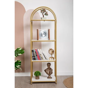 Fec Reklam Demeter Dekoratif Raf Mobilya Kitaplık Dekoratif Metal Mobilya Gold 4 Raflı Kitaplık