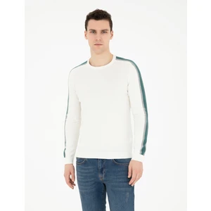 Pierre Cardin Erkek Ekru Slim Fit Bisiklet Yaka Triko Kazak 50281821-VR019