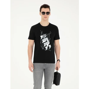 Pierre Cardin Erkek Siyah Slim Fit Tişört 50281082-VR046