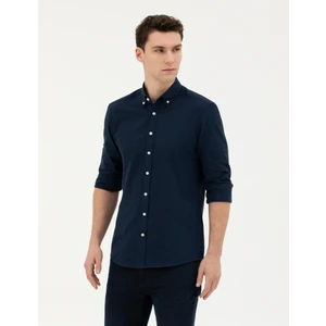 Pierre Cardin Erkek Lacivert Slim Fit Uzun Kollu Gömlek 50283343-VR033
